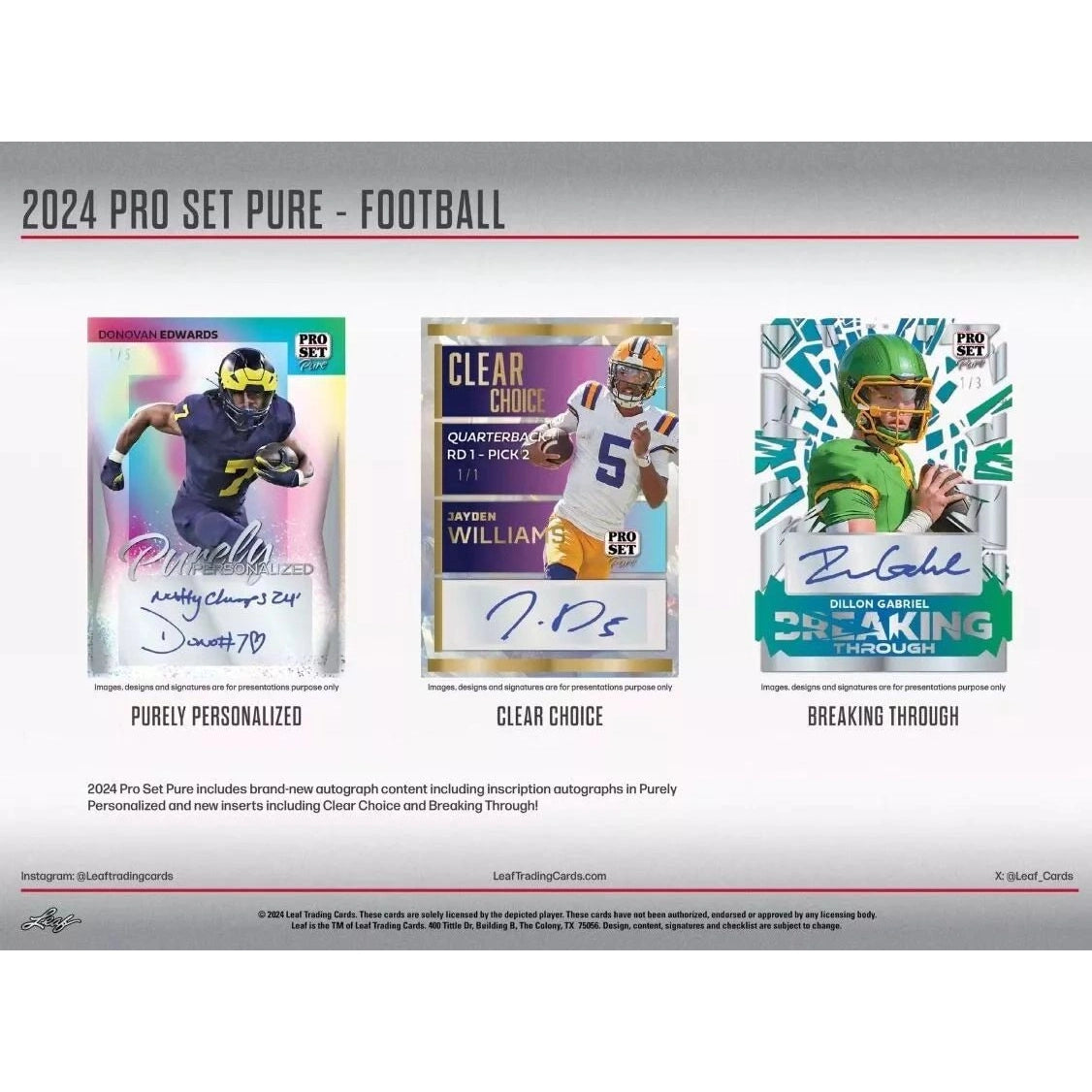 2024 Leaf Pro Set Pure Football - Acworth Alchemist