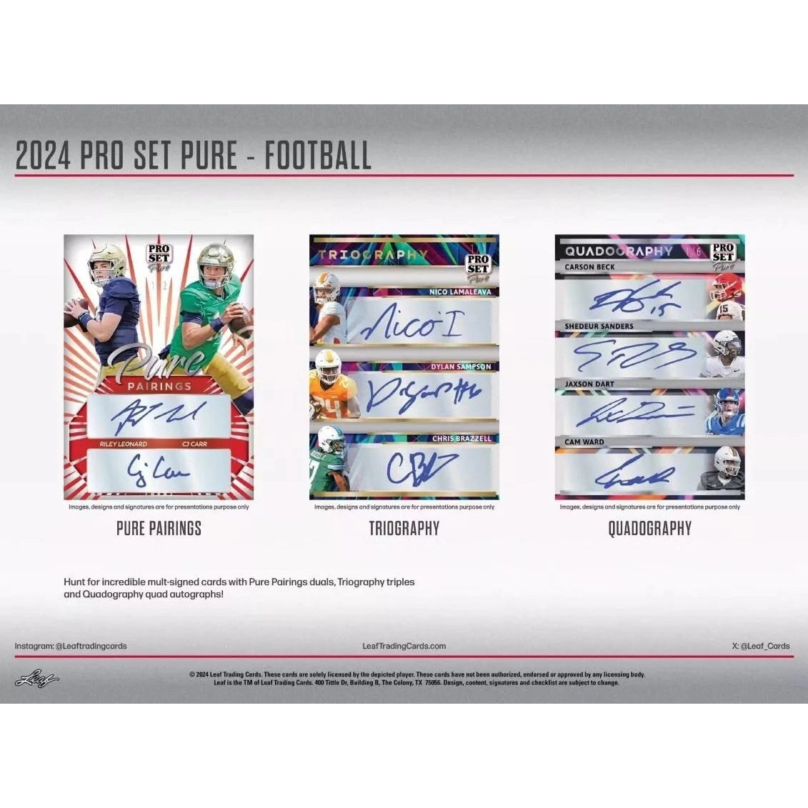 2024 Leaf Pro Set Pure Football - Acworth Alchemist