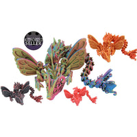 Butterfly Small Wing Dragon Fidget Toy - 3D Printed Articulated Dragon