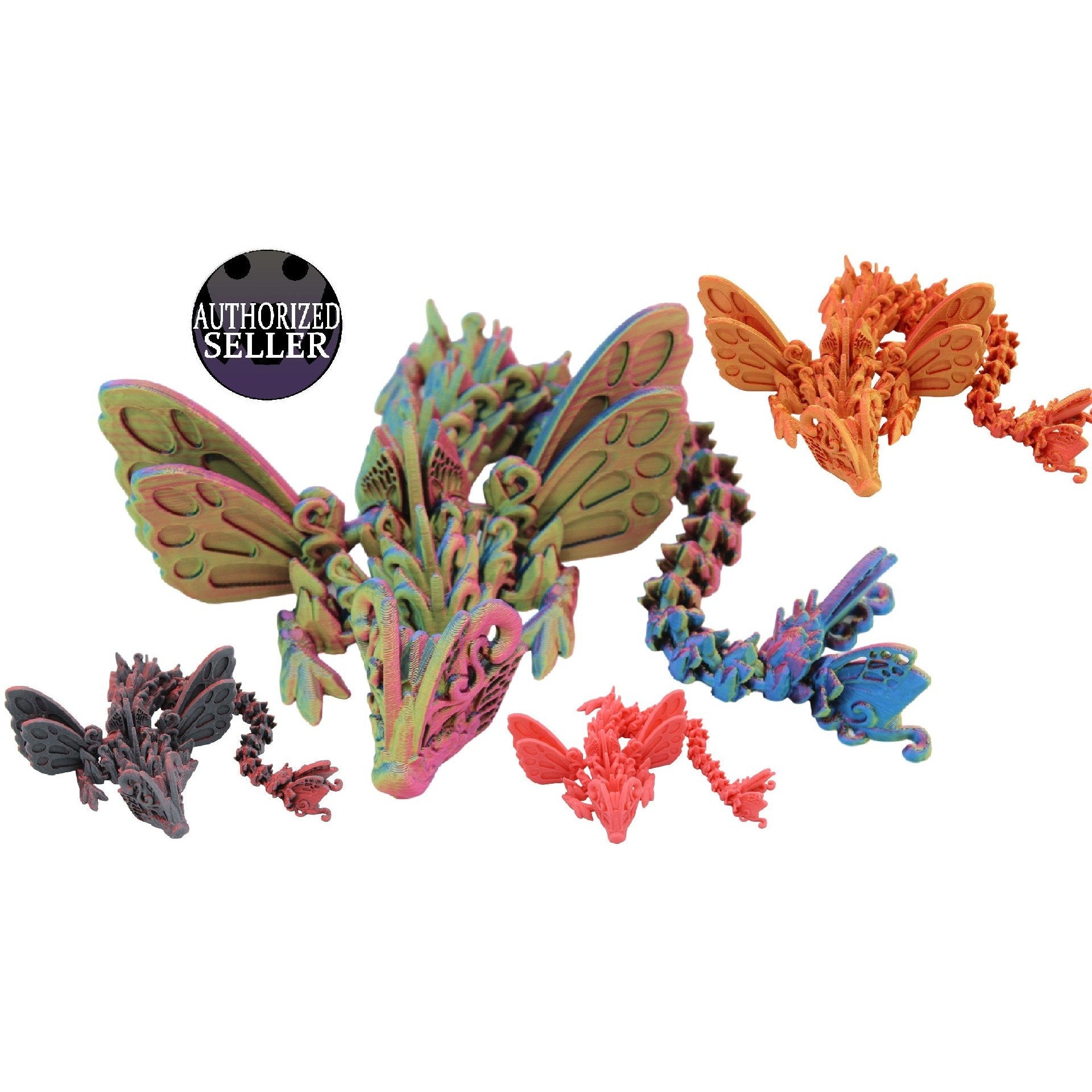 Butterfly Small Wing Dragon Fidget Toy - 3D Printed Articulated Dragon