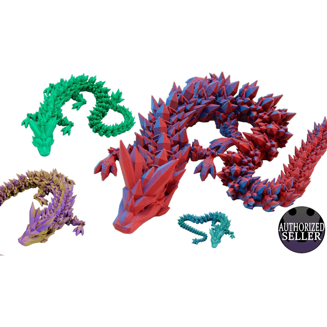 Crystal Dragon Fidget Toy - 3D Printed Articulated Dragon