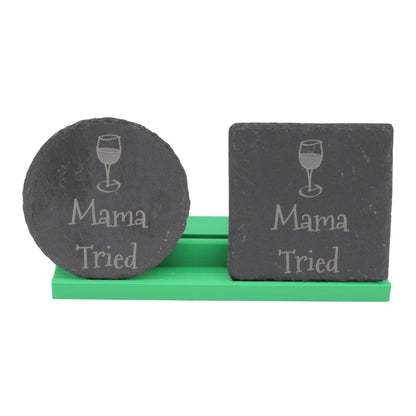 Mama Tried Engraved Coaster, Slate Drink Coasters, Engraved Table Protection, Unique Gift