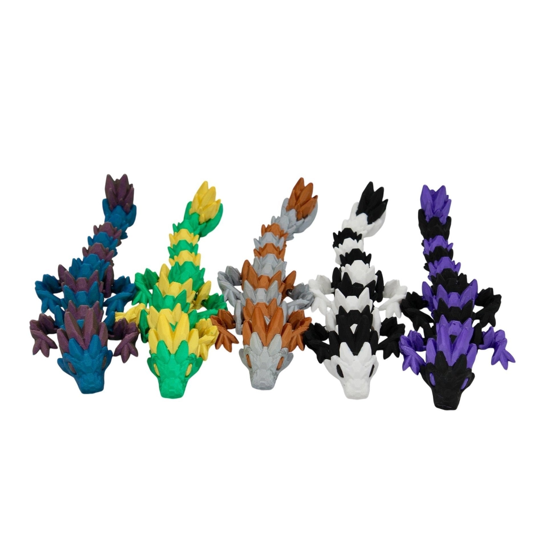 Multicolor Baby Gemstone Dragon Fidget Toy - 3D Printed Articulated Dragon