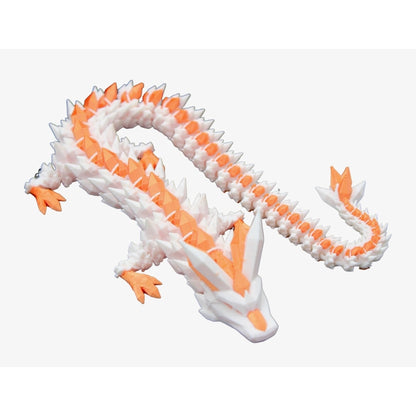 Multicolor Crystal Dragon Fidget Toy - 3D Printed Articulated Dragon