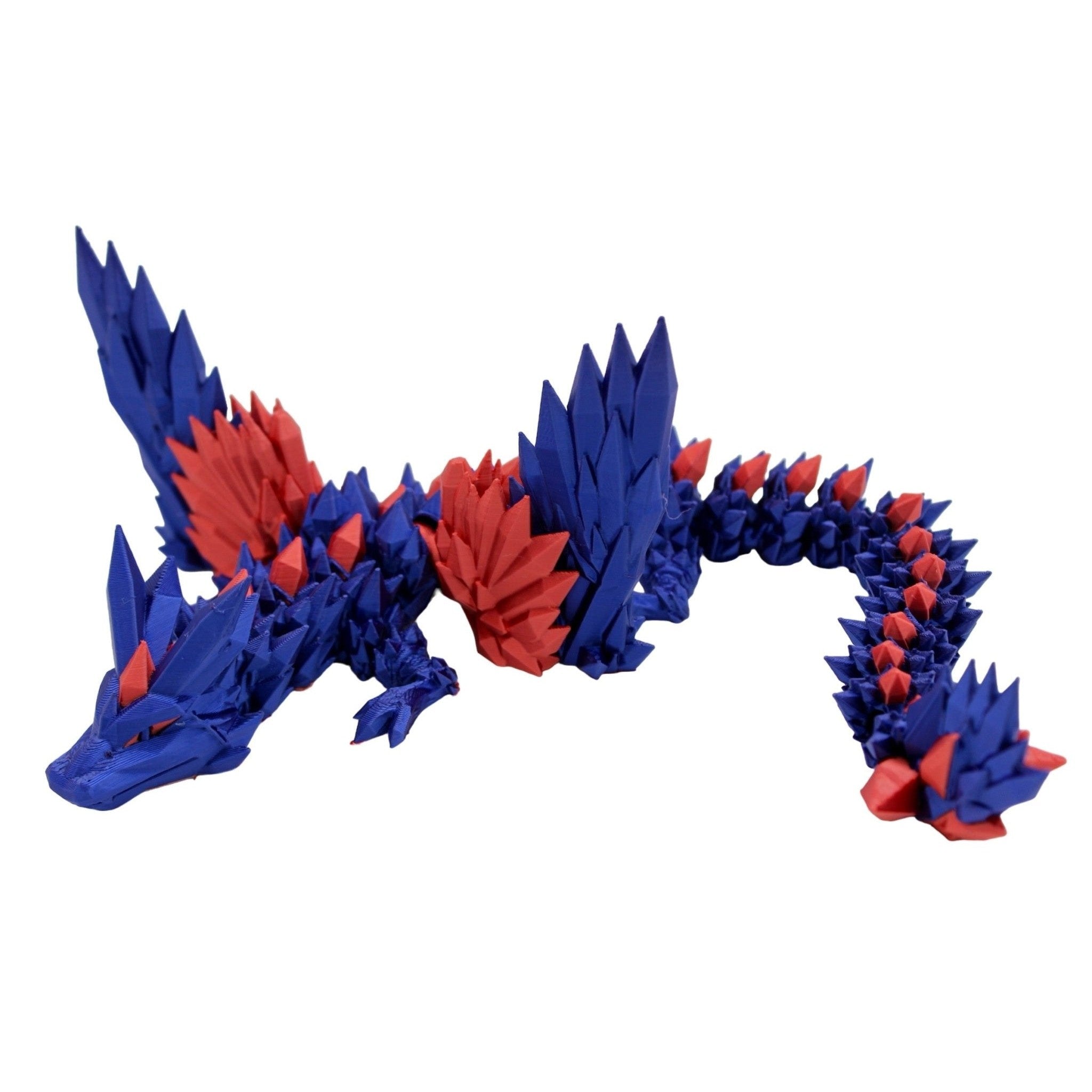 Multicolor Crystal Wing Dragon Fidget Toy - 3D Printed Articulated Dragon