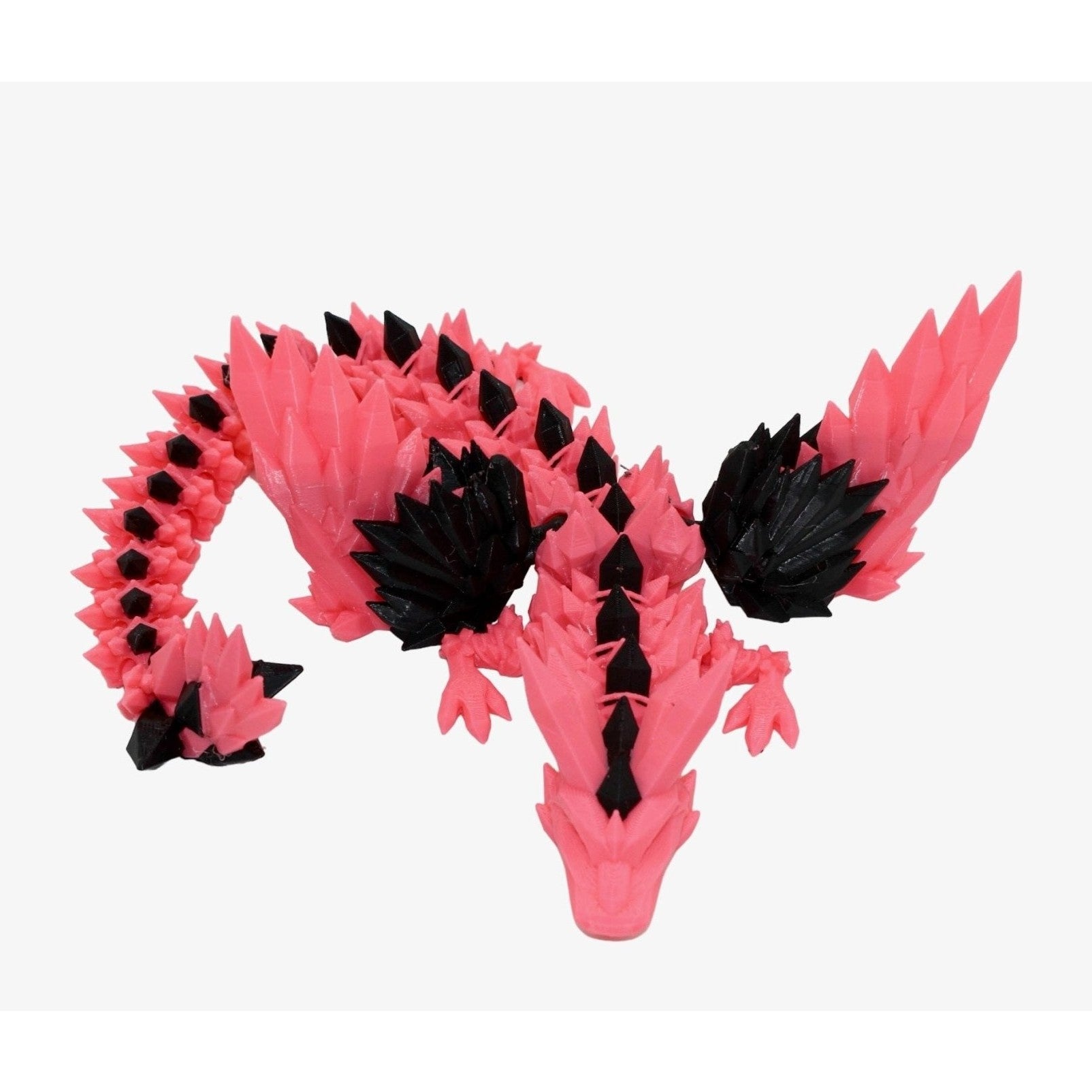 Multicolor Crystal Wing Dragon Fidget Toy - 3D Printed Articulated Dragon