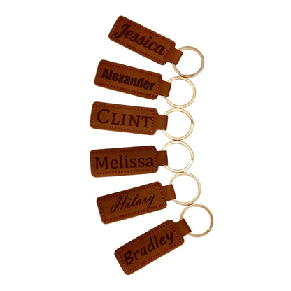 Personalized Leather Keychain, Custom Engraved Key Ring, Customized Key Holder, Unique Key Chain, Handcrafted