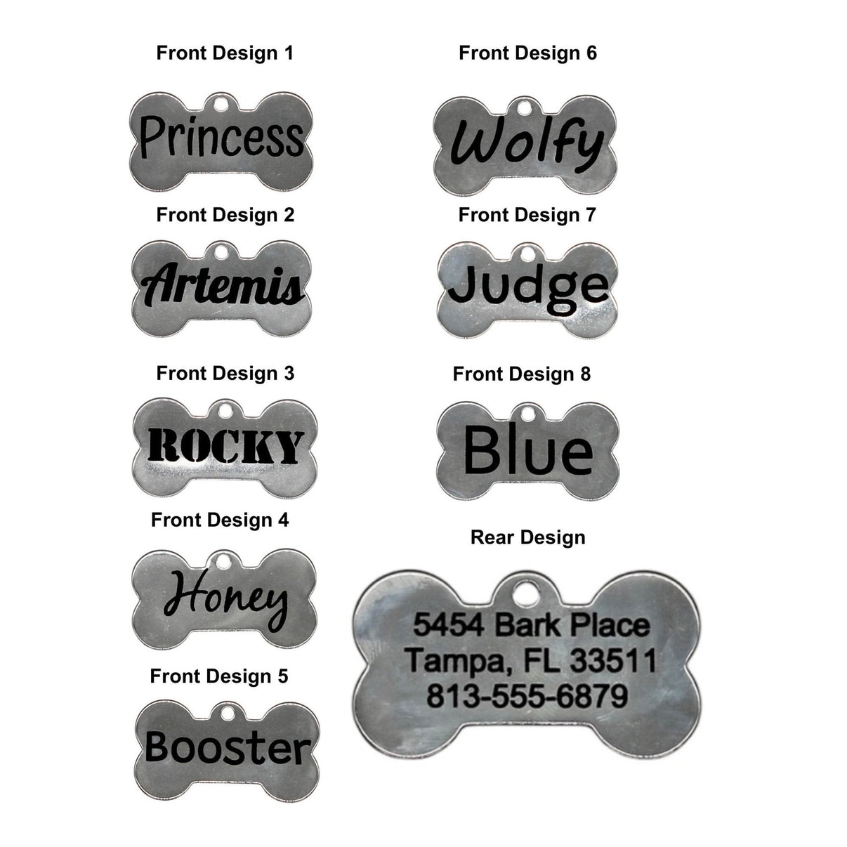 Personalized Stainless Steel Dog Tag, Engraved Pet ID Tag, Custom Deep Engraving, Customized Pet Necklace, Pet Lover Gift