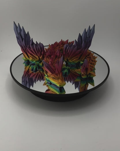 Rainbow Crystal Wing Dragon Fidget Toy - 3D Printed Articulated Dragon