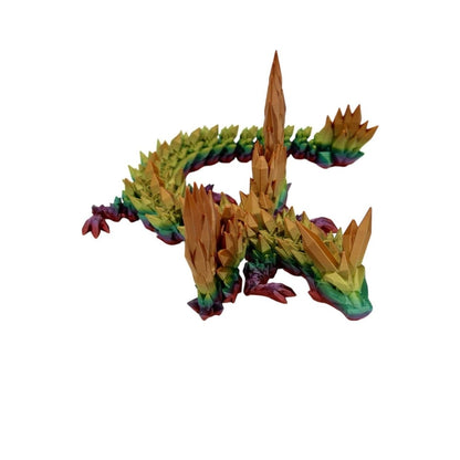 Rainbow Crystal Wing Dragon Fidget Toy - 3D Printed Articulated Dragon