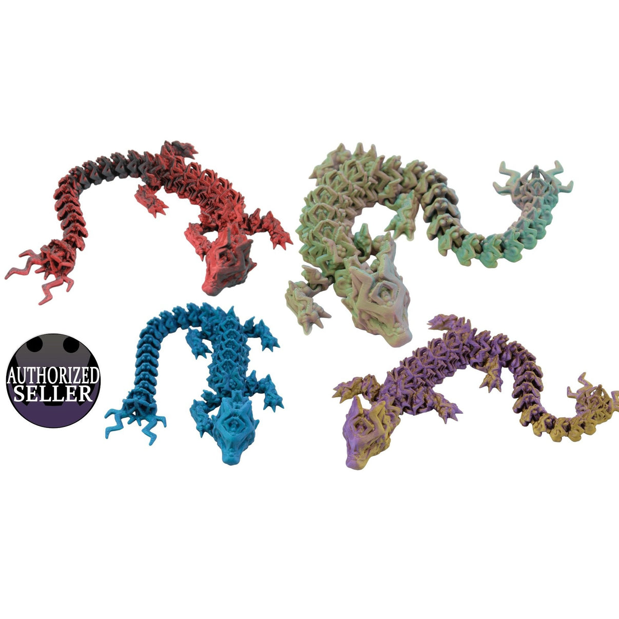 Storm Dragon Fidget Toy - 3D Printed Articulated Dragon