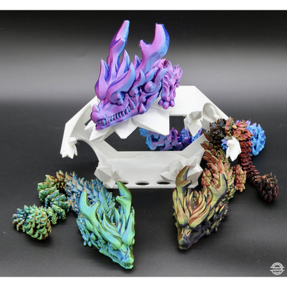 Antler Dragon Fidget Toy - 3D Printed Articulated Dragon