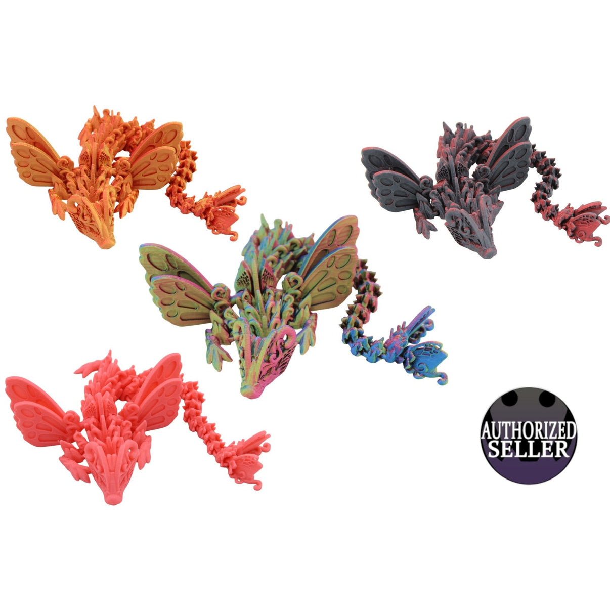 Butterfly Small Wing Dragon Fidget Toy - 3D Printed Articulated Dragon