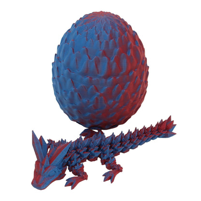 Crystal Dragon and Egg Fidget Toy - 3D Printed Articulated Dragon