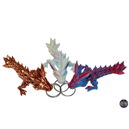 Crystal Dragon Keychain - 3D Printed Articulated Dragon