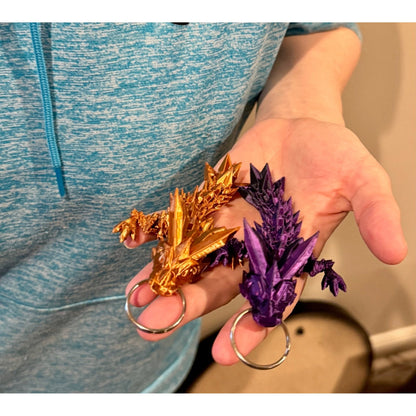 Crystal Dragon Keychain - 3D Printed Articulated Dragon