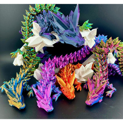 Crystal Dragon Fidget Toy - 3D Printed Articulated Dragon