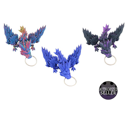 Crystal Wing Dragon Keychain - 3D Printed Articulated Dragon