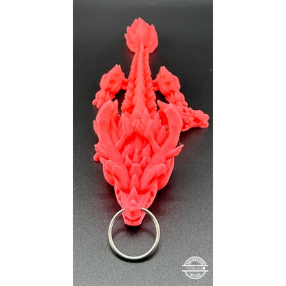 Forest Dragon Keychain - 3D Printed Articulated Dragon Keychain