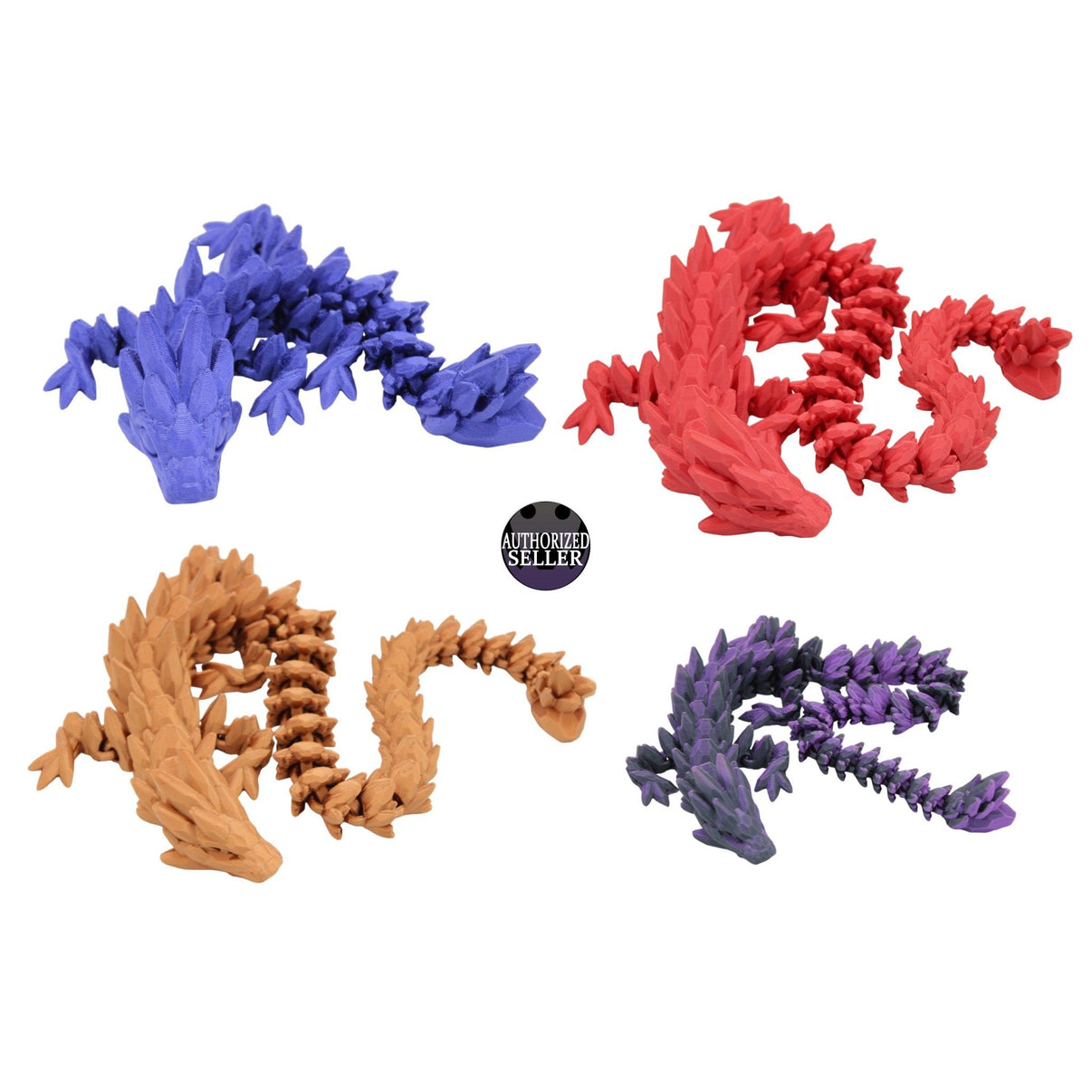 Gemstone Dragon Fidget Toy - 3D Printed Articulated Dragon