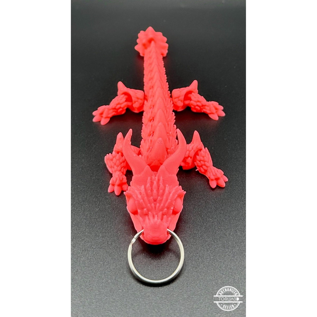 Horned Dragon Keychain - 3D Printed Articulated Dragon