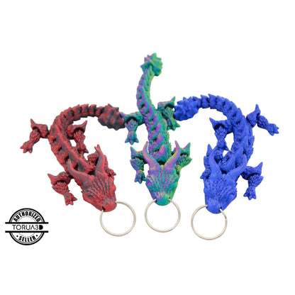 Horned Dragon Keychain - 3D Printed Articulated Dragon