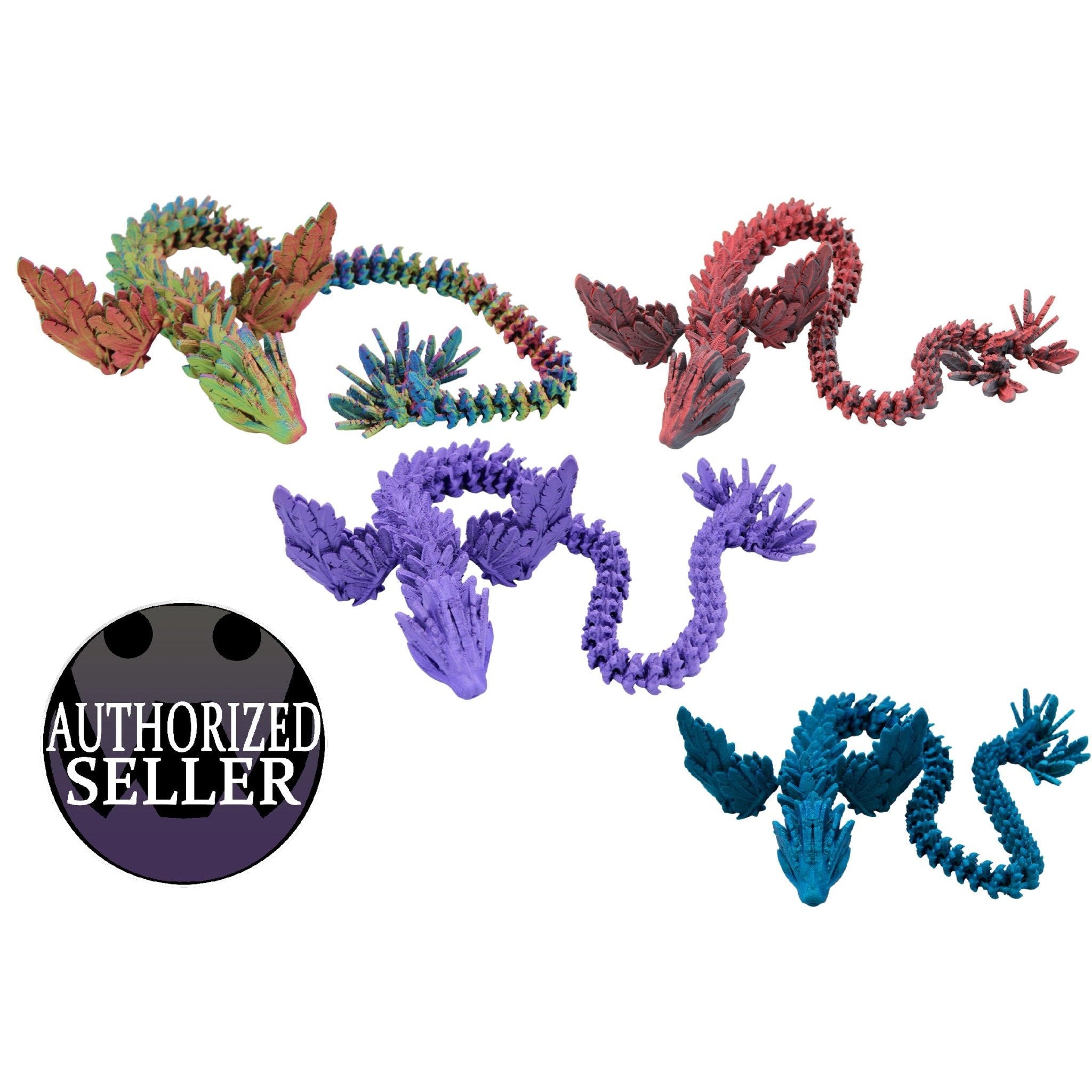 Quetzalcoatl Dragon Fidget Toy - 3D Printed Articulated Dragon