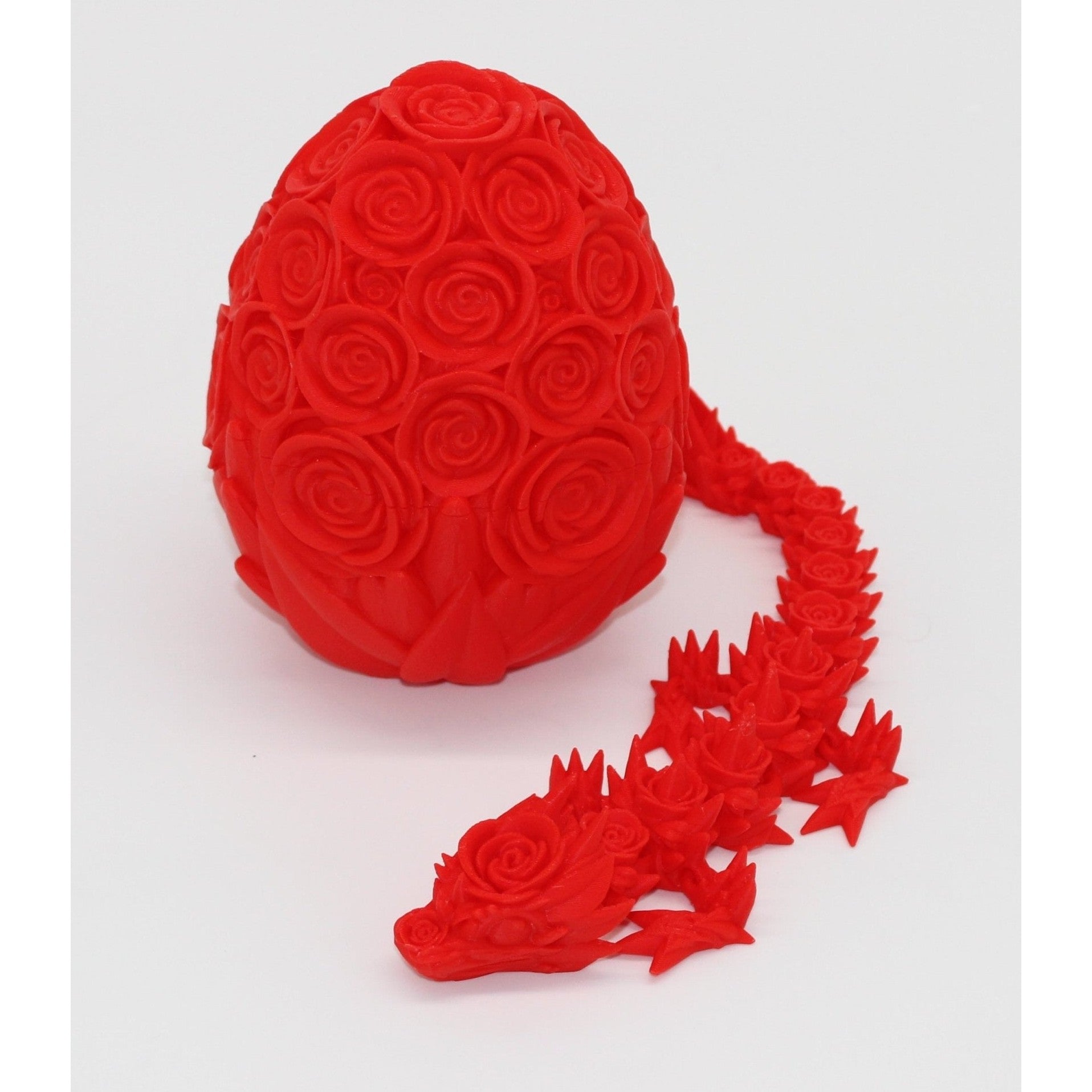 Rose Dragon and Egg Fidget Toy - 3D Printed Articulated Dragon