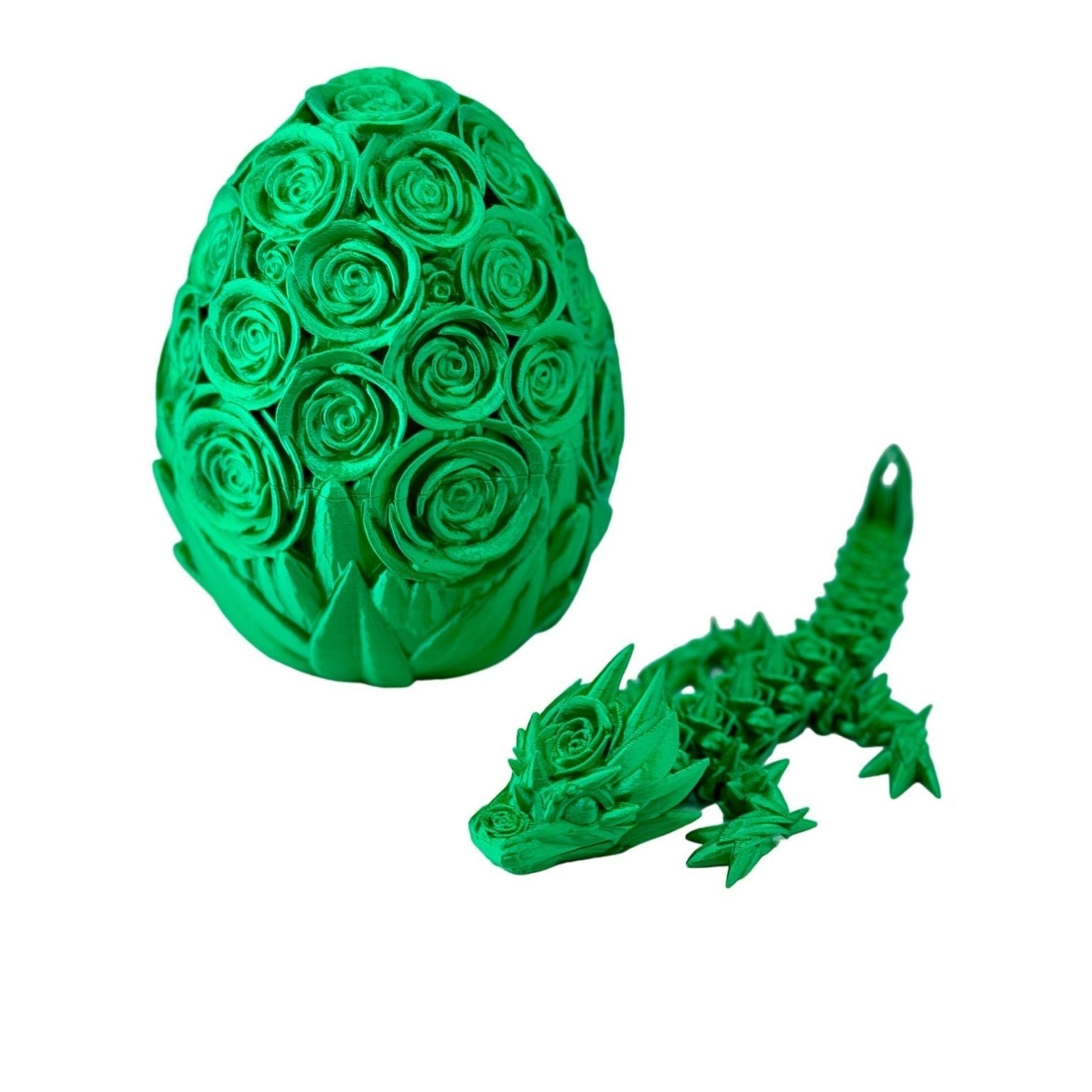 Rose Dragon and Egg Fidget Toy - 3D Printed Articulated Dragon