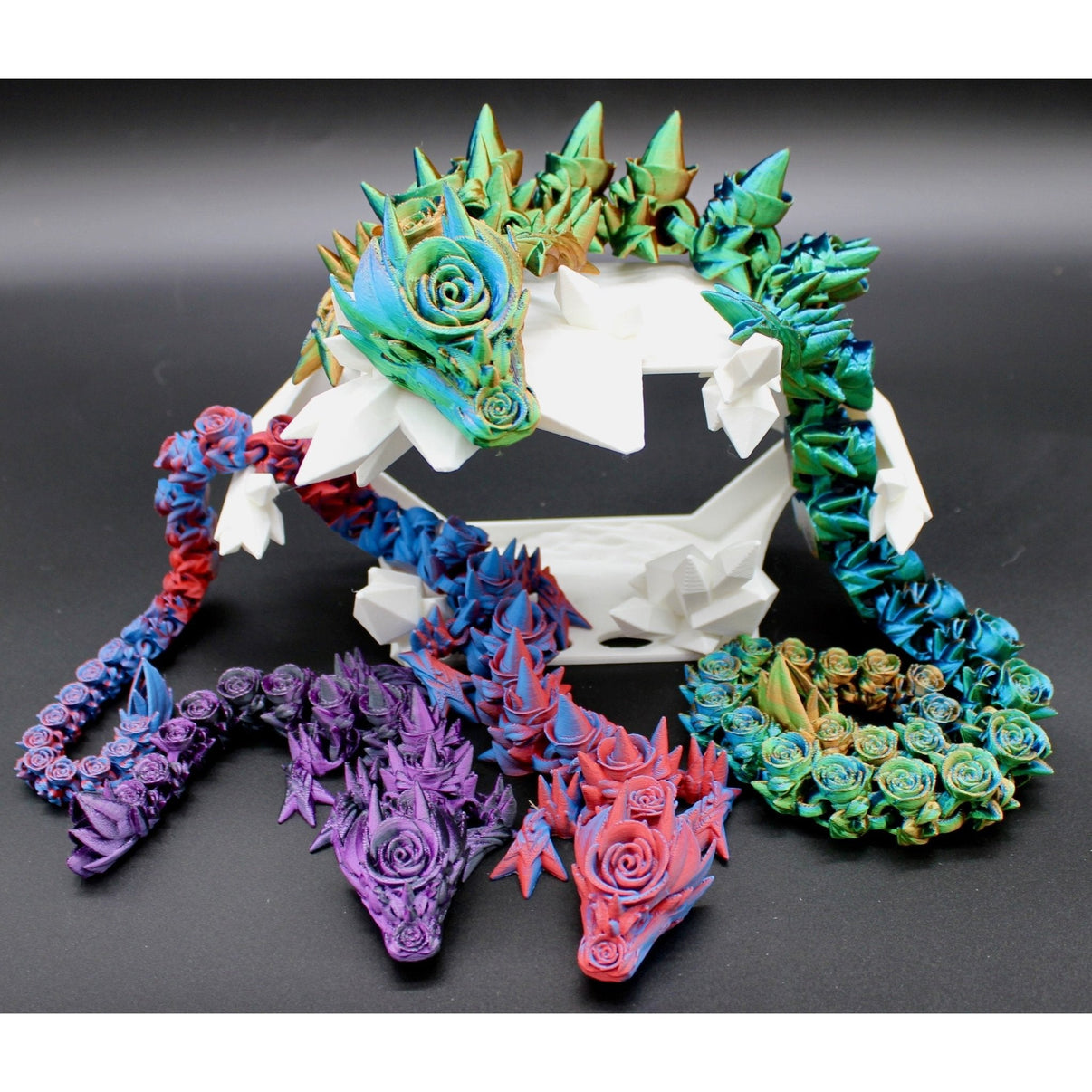 Rose Dragon Fidget Toy - 3D Printed Articulated Dragon