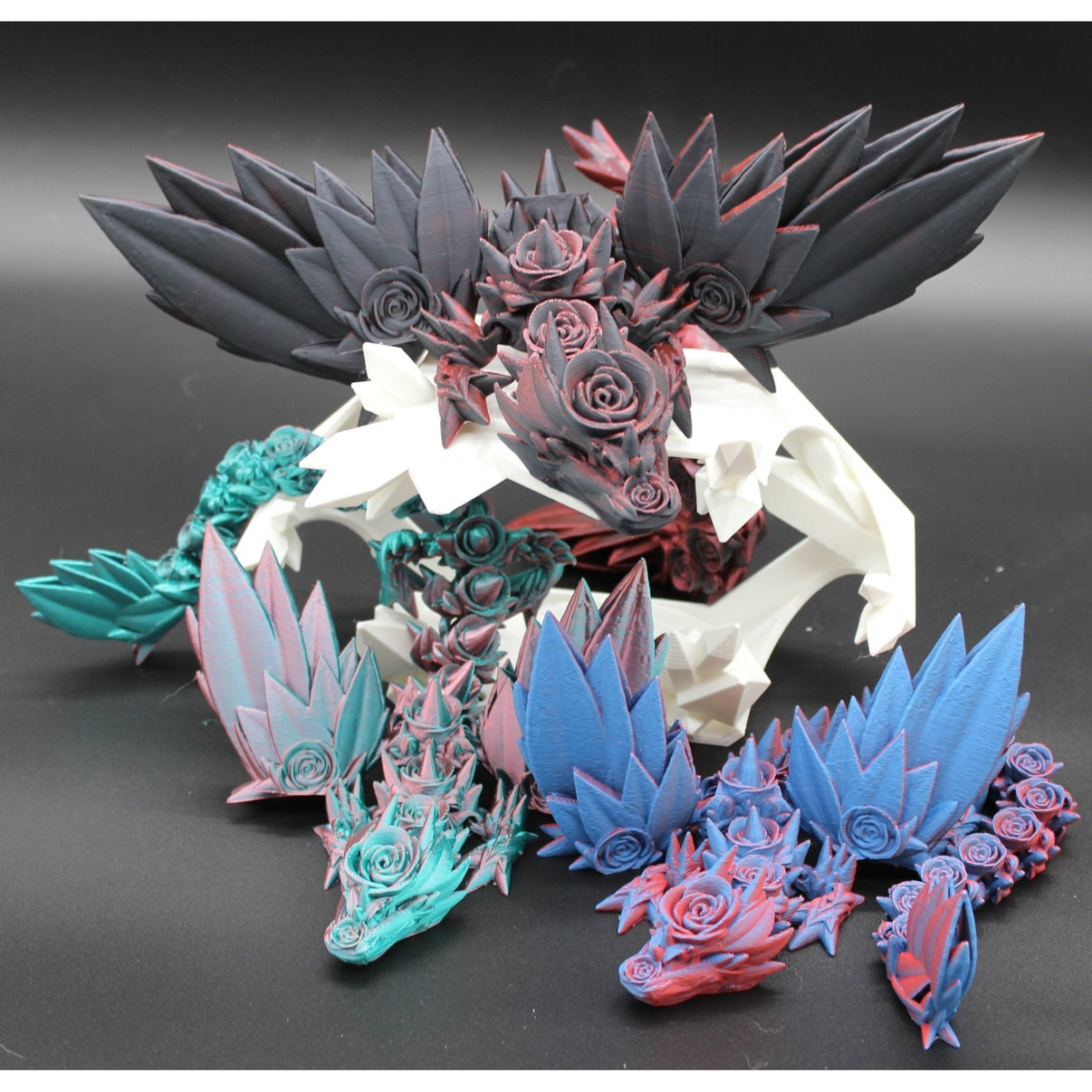 Rose Wing Dragon Fidget Toy - 3D Printed Articulated Dragon