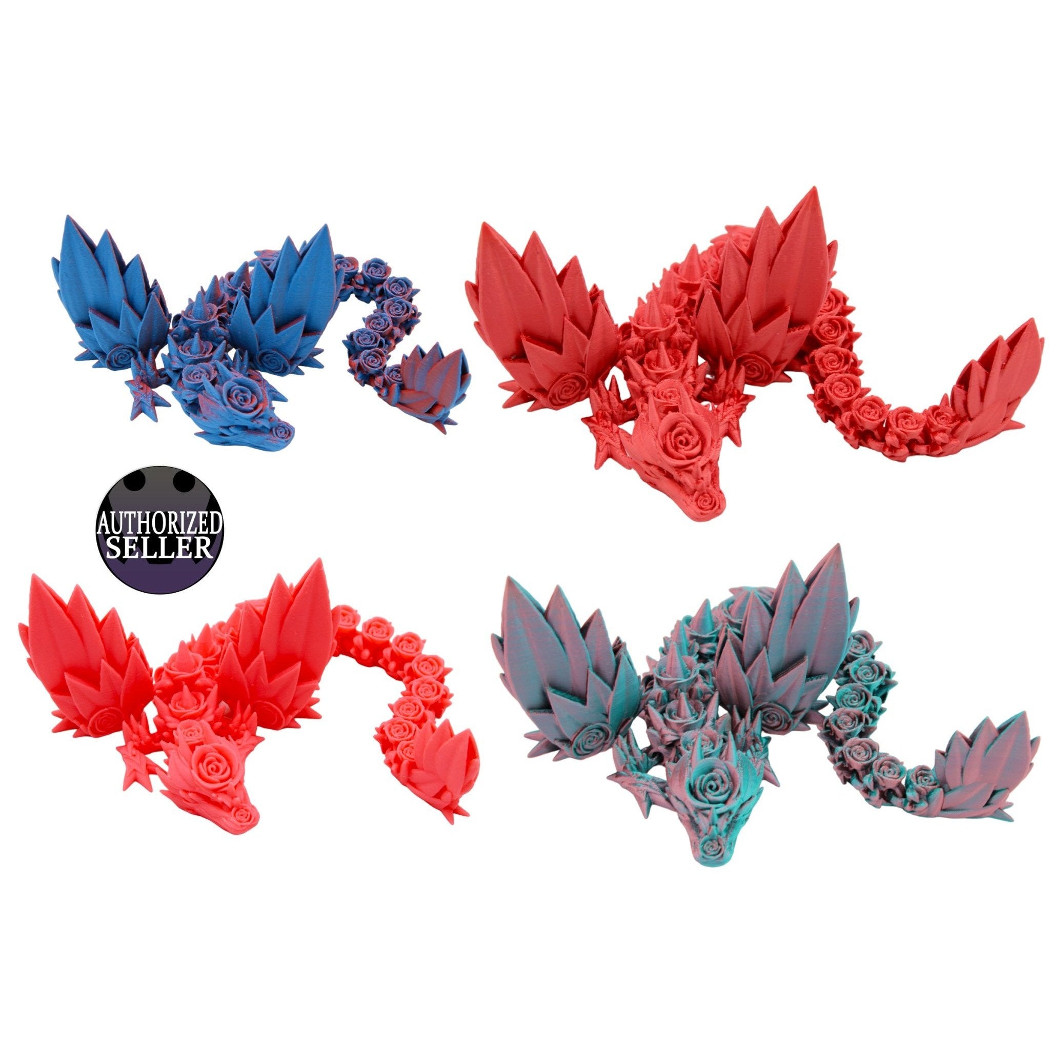 Rose Wing Dragon Fidget Toy - 3D Printed Articulated Dragon