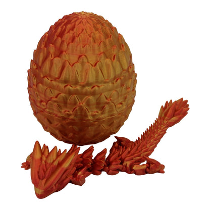 Spiky Dragon and Egg Fidget Toy - 3D Printed Articulated Dragon