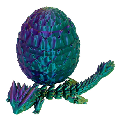 Spiky Dragon and Egg Fidget Toy - 3D Printed Articulated Dragon