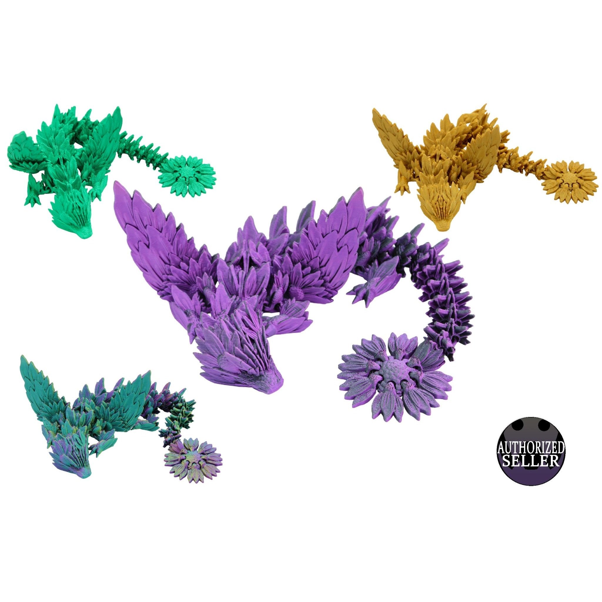 Sunflower Wing Dragon Fidget Toy - Articulated Dragon